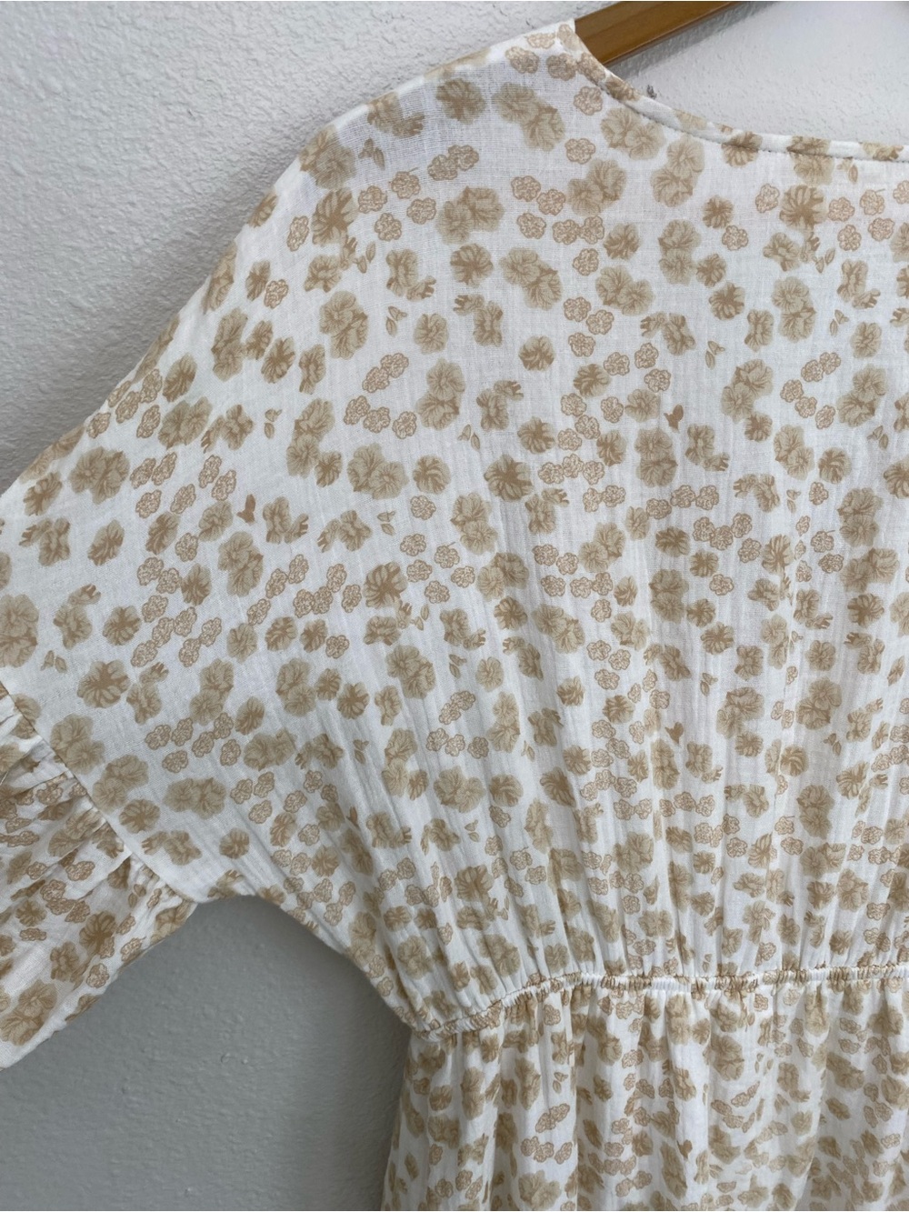 Worth Collective Hunter 100/ cotton gauze Cream Floral Maxi Dress - Picture 7 of 10